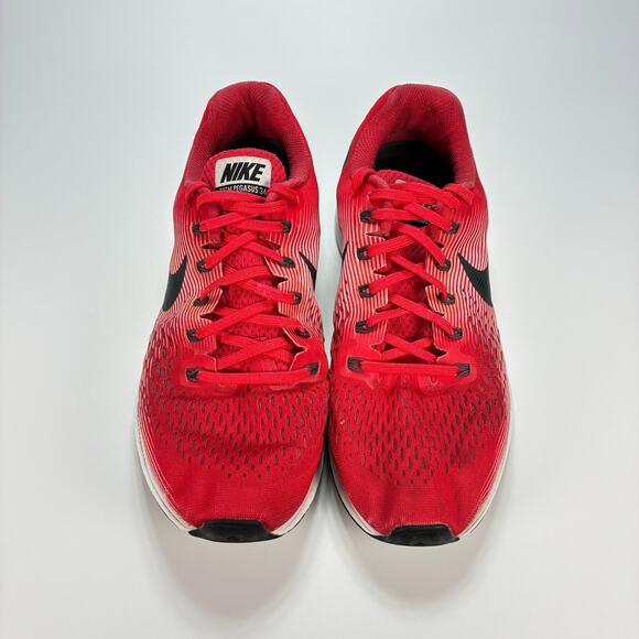 Nike Air Zoom Pegasus 34 Red White Lace Up Running Shoes 880555-602 Mens Size 11 - Picture 3 of 10
